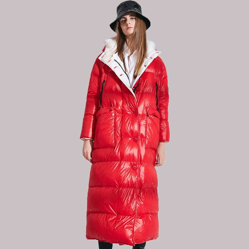 New High Quality Winter Jacket Women Thick Parka Plus Size Long Bio fluff Hooded Winter coat European style Warm Outwear 201029