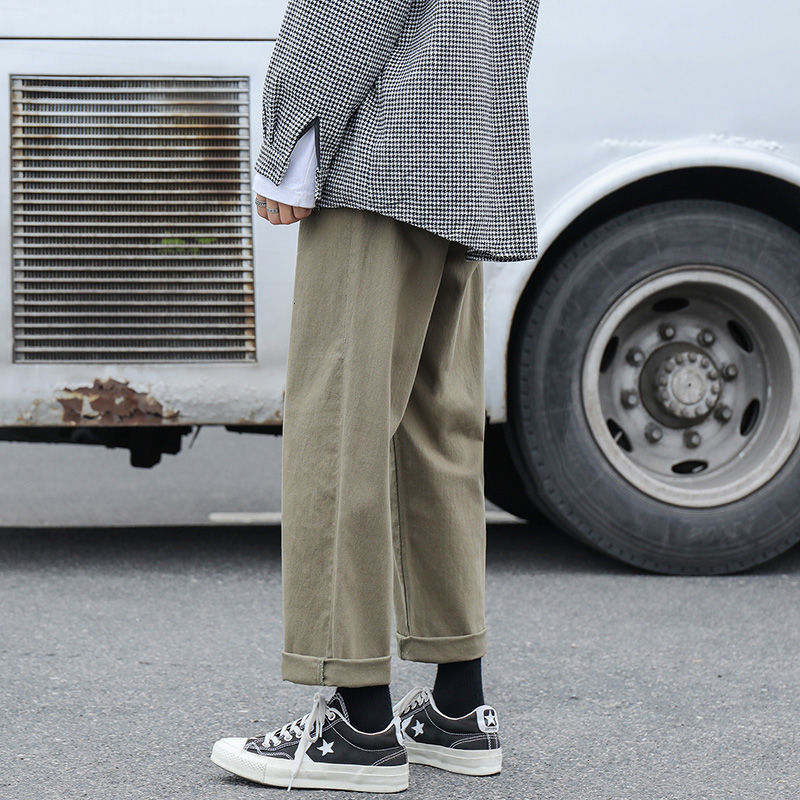 2021 Men's Trousers Spring and Winter New Trend Green Nine Spots Fashion Young Clothes JB2R, Black 
2021 Men's Trousers Spring and Winter New Trend Green Nine Spots Fashion Young Clothes JB2R, Black