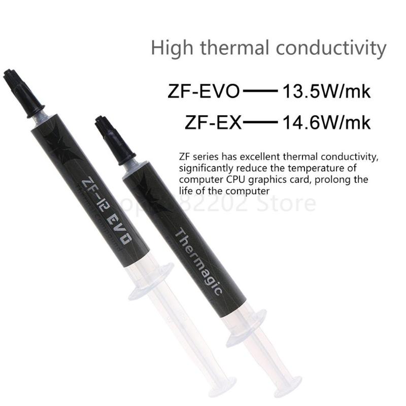 ZF-EVO 13.5W/m k High Performance Thermal Grease Conductive Paste for processor CPU GPU IC Cooler Fan Heatsink Plaster
ZF-EVO 13.5W/m k High Performance Thermal Grease Conductive Paste for processor CPU GPU IC Cooler Fan Heatsink Plaster