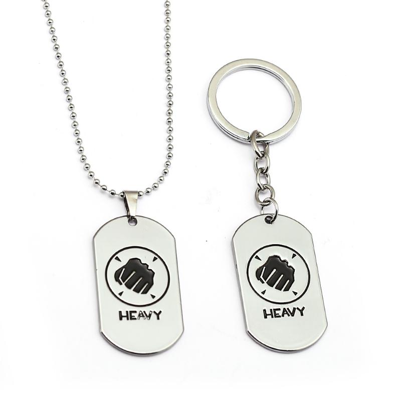 HSIC Game Jewelry Team Fortress 2 Keychain Heavy Dog Tag Pendant Metal Alloy Keyring Holder For Fans porte clef HC12904
HSIC Game Jewelry Team Fortress 2 Keychain Heavy Dog Tag Pendant Metal Alloy Keyring Holder For Fans porte clef HC12904