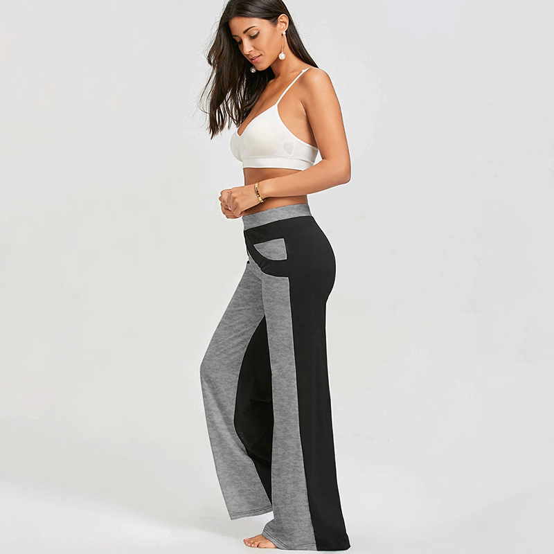 Women Fashion Colorblock High Waist Wide leg Pants Sweatpants Women Plus Size Casual Loose Sweatpants Hot Sale 201109