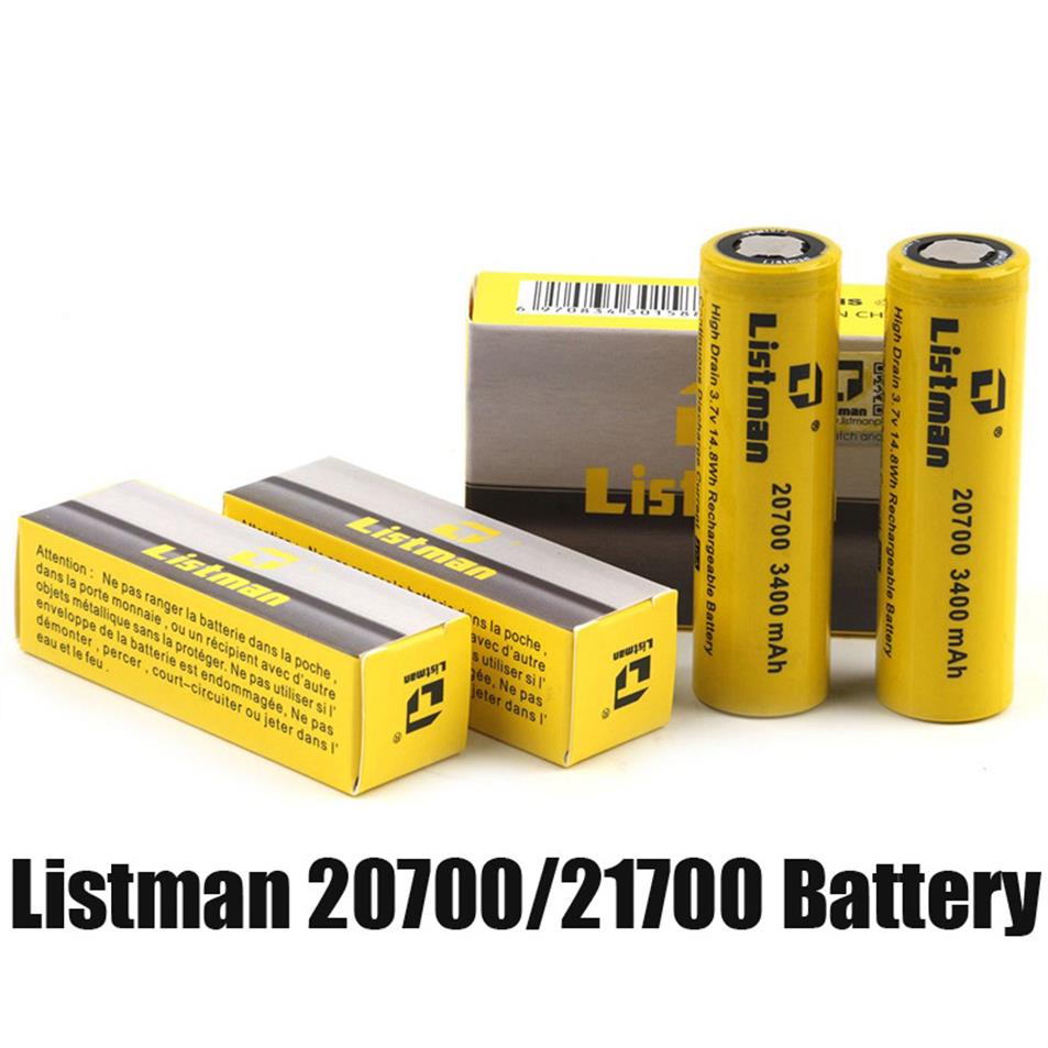 100% Original Listman IMR 20700 3400mAh 21700 3800mAh 40A 3.7V High Drain Rechargeable Battery for 510 thread Vape Box Mod Genuine a03
100% Original Listman IMR 20700 3400mAh 21700 3800mAh 40A 3.7V High Drain Rechargeable Battery for 510 thread Vape Box Mod Genuine a03