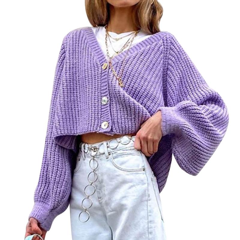 Women coat Casual Long-sleeved Cardigan Fashion Loose Solid Color V-neck Single-breasted Coat short tops knitting Fabric, Purple
Women coat Casual Long-sleeved Cardigan Fashion Loose Solid Color V-neck Single-breasted Coat short tops knitting Fabric, Purple