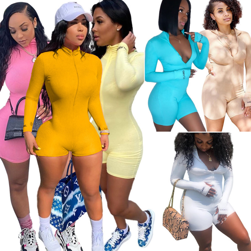 Jumpsuits For Women Elastic Thread Slim Rompers Long Sleeve Mini Shorts One-piece Clothes With Zipper Bodysuit Ladies The New Listing, Ginger
Jumpsuits For Women Elastic Thread Slim Rompers Long Sleeve Mini Shorts One-piece Clothes With Zipper Bodysuit Ladies The New Listing, Ginger