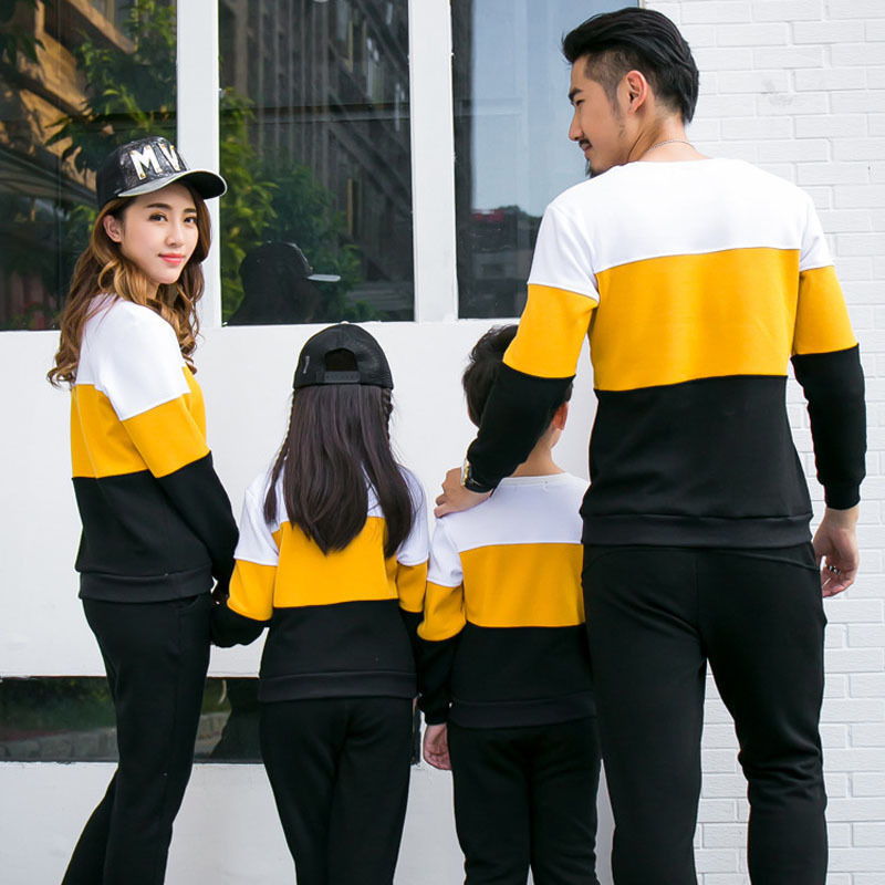 Plus Size Family Clothing New Fashion Autumn Mother Daughter Father Son Boy Girl Cotton Clothes Set Family Matching Outfits 201128