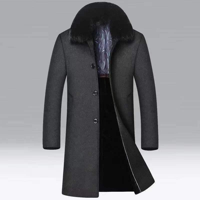 Legible Winter Wool Jacket Men's High-quality Wool Coat Casual Slim Medium Length Coat Men's Fur Collar Trench, Black
Legible Winter Wool Jacket Men's High-quality Wool Coat Casual Slim Medium Length Coat Men's Fur Collar Trench, Black