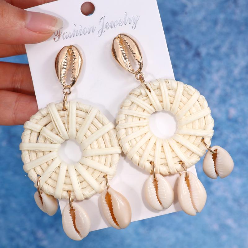2020 New Korea Handmade Wooden Straw Weave Rattan Braid Geometric Big Circle Square Long Drop Earrings For Women Shell Earrings
2020 New Korea Handmade Wooden Straw Weave Rattan Braid Geometric Big Circle Square Long Drop Earrings For Women Shell Earrings