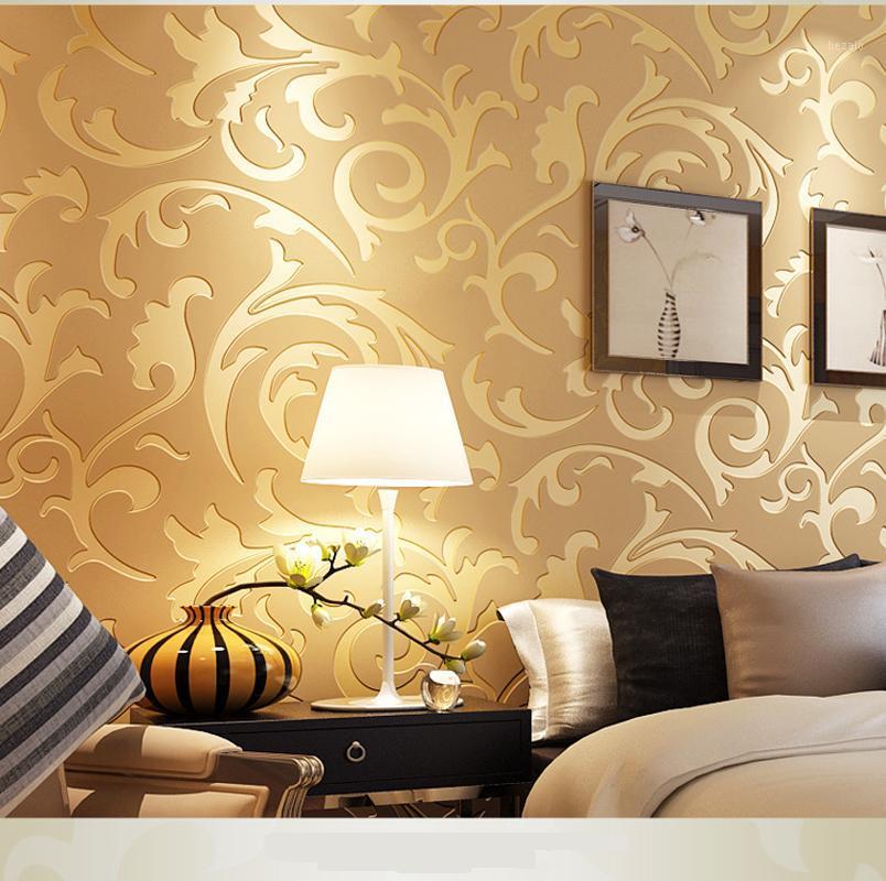 European Style 3D Non-woven Wallpaper Classic Wall Paper Roll Golden/Grey Wallcovering Wallpaper Floral Papel Household1, Gray 53x1000cm
European Style 3D Non-woven Wallpaper Classic Wall Paper Roll Golden/Grey Wallcovering Wallpaper Floral Papel Household1, Gray 53x1000cm