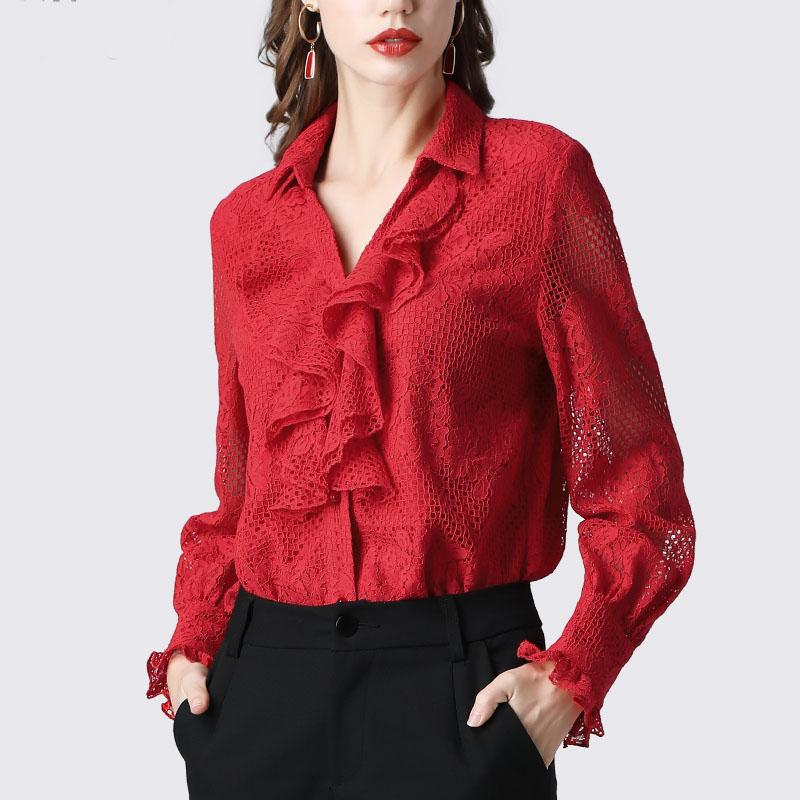 Lace Blouse Women Hollow Out Cotton Top New 2020 Spring Ladies Ruffles Red Shirt Long Sleeve Korean Plus Size Office Shirts
Lace Blouse Women Hollow Out Cotton Top New 2020 Spring Ladies Ruffles Red Shirt Long Sleeve Korean Plus Size Office Shirts