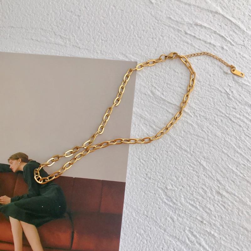 Basic Punk Titanium Stainless Steel Necklace for Men Women Curb Cuban Link Chain Chokers Vintage Gold Tone Solid Metal Chokers
Basic Punk Titanium Stainless Steel Necklace for Men Women Curb Cuban Link Chain Chokers Vintage Gold Tone Solid Metal Chokers