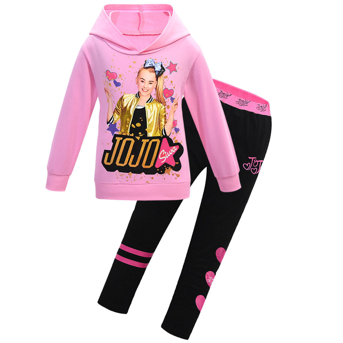 Girls JOJO Siwa Baby Kids Sets Winter Clothes T-shirt+pants 2pcs Long Sleeve Zipper Set Spring Hoodies Teen Girls Xmas OutfitsX1019