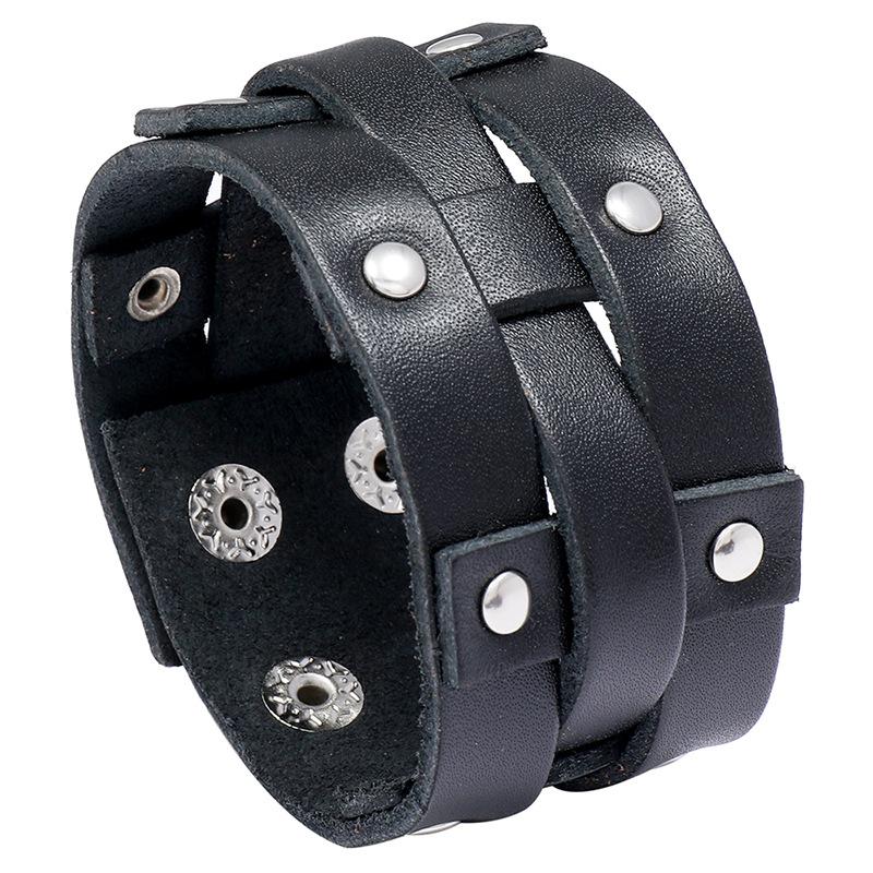 Black Brown Genuine Leather Braided Rivet Crafts Hiphop Bracelet Handmade Jewelry Gift Men Women
Black Brown Genuine Leather Braided Rivet Crafts Hiphop Bracelet Handmade Jewelry Gift Men Women