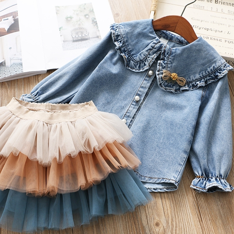 IYEAL Girls Clothing Sets New Spring Kids Clothes Long Sleeve Denim Shirts+Tutu Cake Skirt 2Pcs Children Toddler Outfit 201031, As show
IYEAL Girls Clothing Sets New Spring Kids Clothes Long Sleeve Denim Shirts+Tutu Cake Skirt 2Pcs Children Toddler Outfit 201031, As show