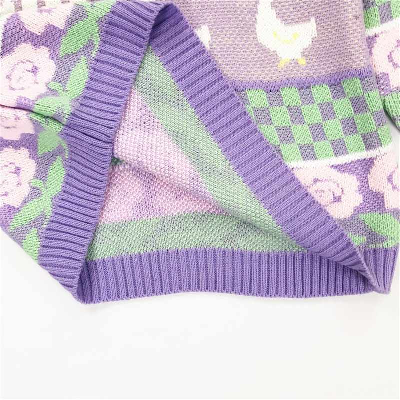 MERRY PRETTY Cartoon Duck Embroidery Knitted Sweaters Winter Thick Warm Harajuku Jacquard Sweater Women Femmf Knit Pullover 201130