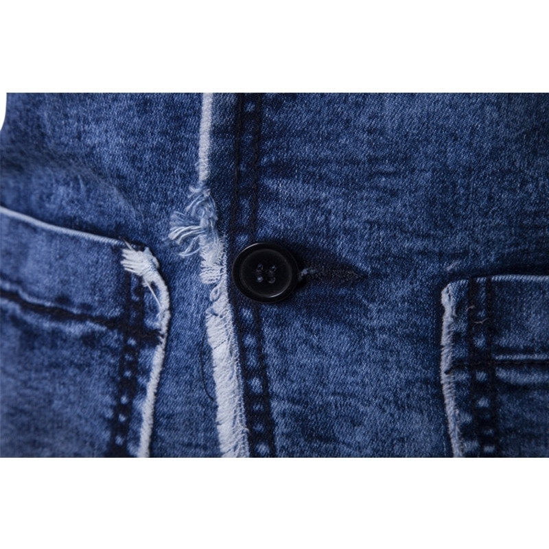 Blazer Hombre Spring Fashion Blazer Slim Fit Masculino Trend Jeans Suit Jean Jacket Men Casual Denim Jacket Suit Men 201104