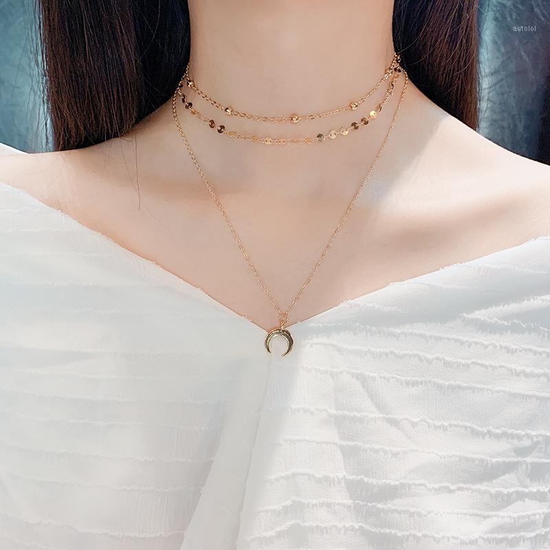 European and American Simple Trendy Metal Texture Moon Pendant Multi-layer Necklace for Women Girl Fashion Jewelry Accessories1
European and American Simple Trendy Metal Texture Moon Pendant Multi-layer Necklace for Women Girl Fashion Jewelry Accessories1