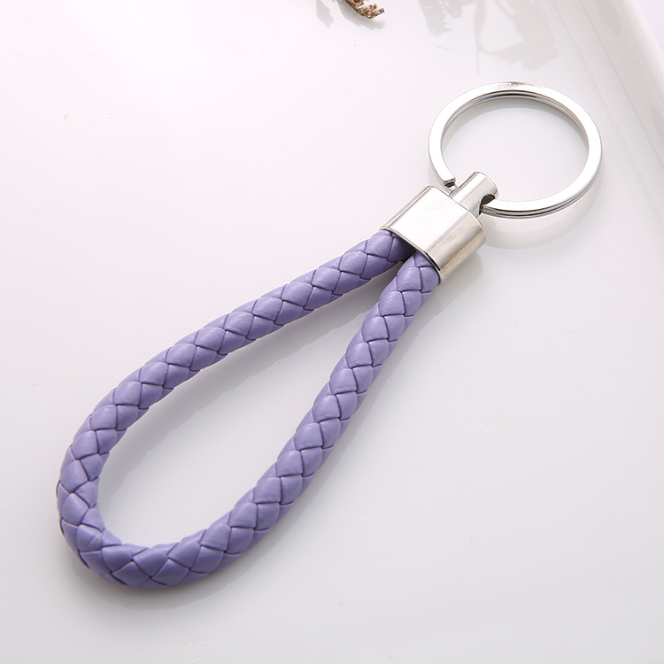 Fashion PU Leather Braided Woven Rope Key Rings Fit DIY bag Pendant Key Chains Car Keyrings Men Women Keychains Nice Promotion Gift Wholesale