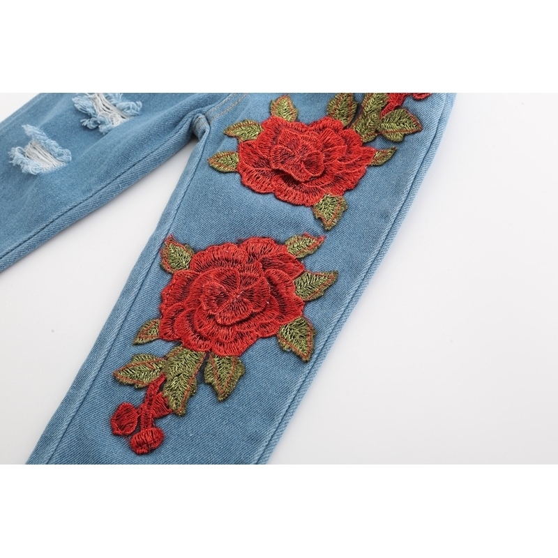 Ins Explosion New Girls Suit European Rose Sling Lace Jeans 2 Pieces Of A Replacement Kids Girl Clothes Children Clothing Set LJ200917