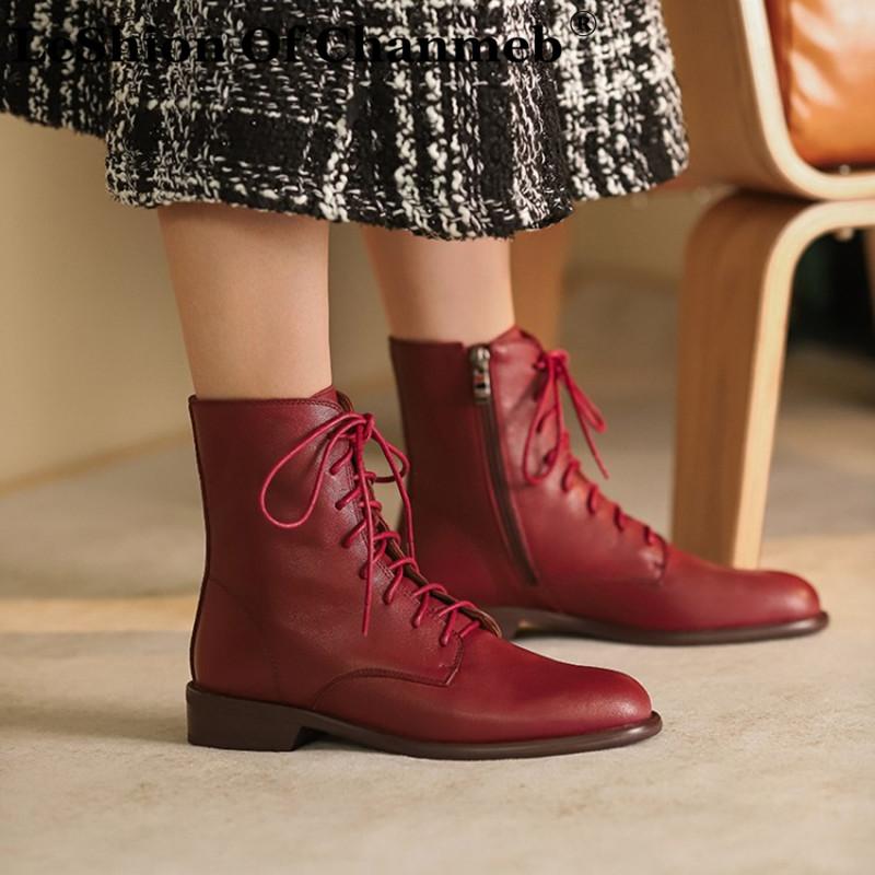 LeShion Of Chanmeb High Quality Natural Cow Leather Boots Women Black Red Cross Tied Zipper Low Heels Boots Plus Size 43 Shoes, No fleece-black
LeShion Of Chanmeb High Quality Natural Cow Leather Boots Women Black Red Cross Tied Zipper Low Heels Boots Plus Size 43 Shoes, No fleece-black