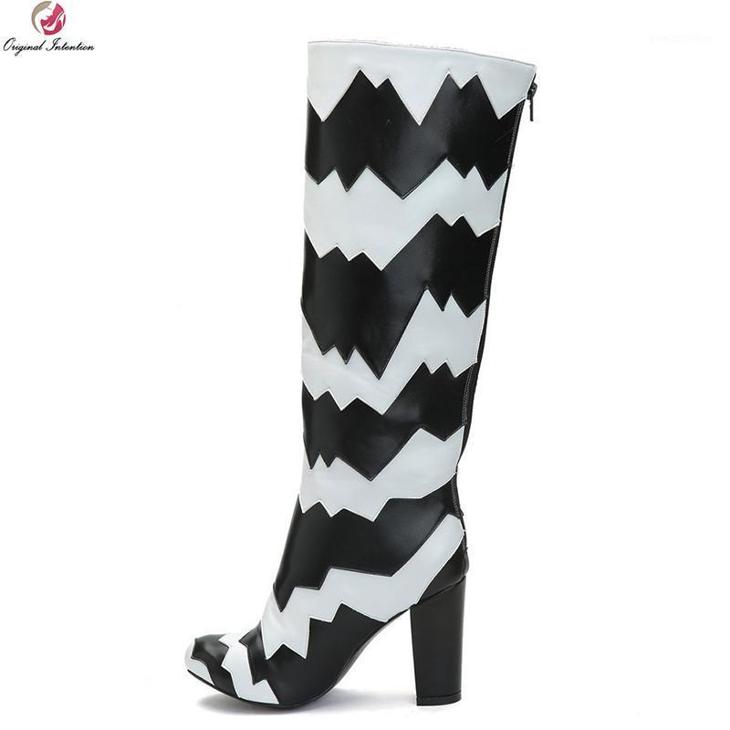Original Intention New Stylish Women Knee High Boots Patchwork Round Toe Square Heel Boots Ladies Shoes Woman Plus US Size 4-151, Ef1487 black-white
Original Intention New Stylish Women Knee High Boots Patchwork Round Toe Square Heel Boots Ladies Shoes Woman Plus US Size 4-151, Ef1487 black-white