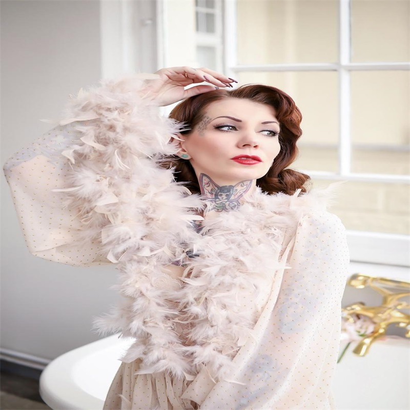 Beige Night Gown Ostrich Feather Dot Pajama Bathrobe Bride Sleepwear V Neck Long Sleeves Robes Custom Made Girl Sleepwear Dresses