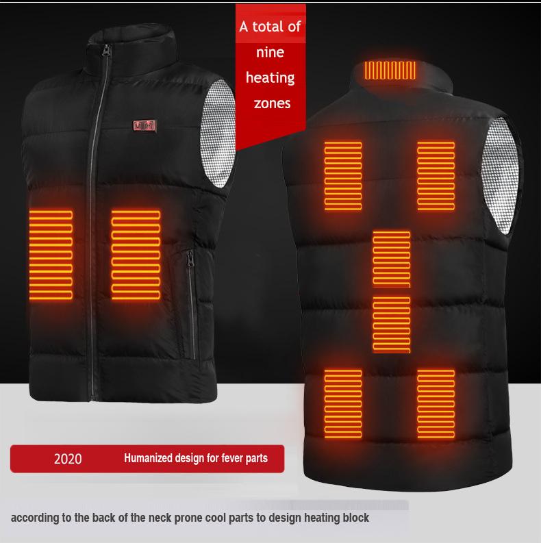 Electric Intelligent USB 9 Zones Heated Vest For Men 2 Switchs Control Temperature Charging Women Heating Vest Washable 2 Colors, Black
Electric Intelligent USB 9 Zones Heated Vest For Men 2 Switchs Control Temperature Charging Women Heating Vest Washable 2 Colors, Black
