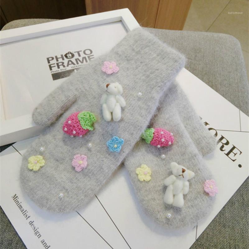 New Korean gloves wool warm knitted girls fruit strawberry flower bear cute warm women mittens1
New Korean gloves wool warm knitted girls fruit strawberry flower bear cute warm women mittens1