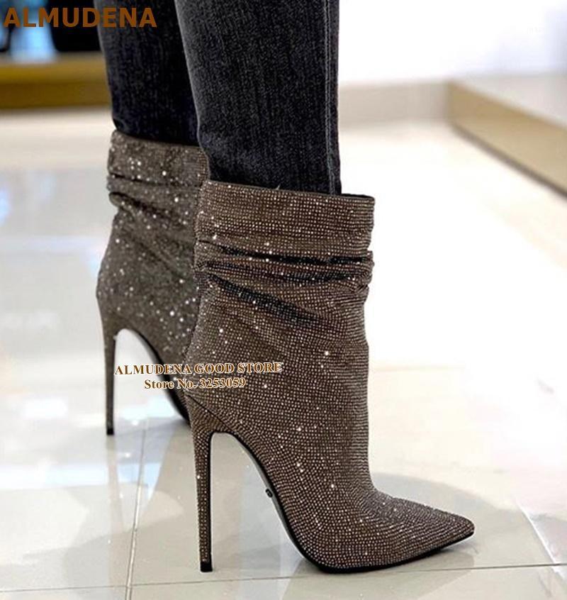 ALMUDENA Black Silver Gold Bling Bling Ankle Boots Folded Pointed Toe Dress Boots Stiletto Heel Shining Wedding Shoes Dress Pump1, As picture
ALMUDENA Black Silver Gold Bling Bling Ankle Boots Folded Pointed Toe Dress Boots Stiletto Heel Shining Wedding Shoes Dress Pump1, As picture