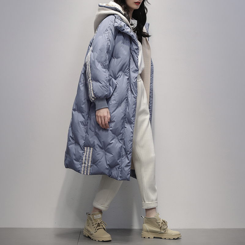 Black Hooded Warm Down Coat Women Long Jacket New Winter Loose Down Jackets Female Overcoat Fashion Thick Parkas Lady Outwears 200923wtt