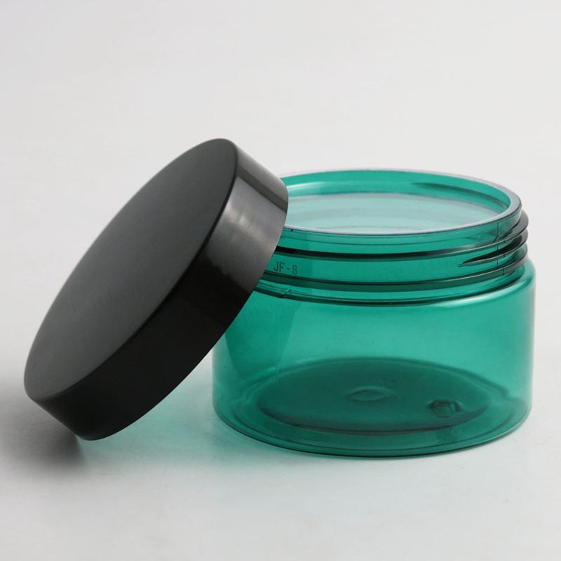 20 x 120g 4OZ Travel Empty Turquoise Blue Cream Jar With Black White Clear Lids 120cc Make Up Cosmetic Packaging
