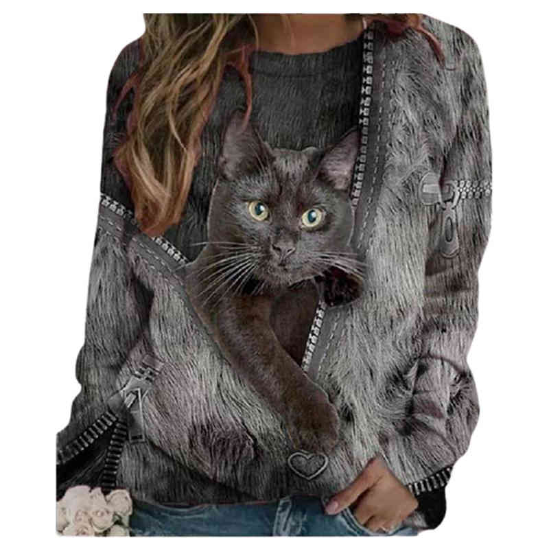 Plus Size 5xl Ladies 3d Cartoon Cat Print T Shirt Women O-neck Long Sleeve Loose T Spring Casual Oversized Tops, White
Plus Size 5xl Ladies 3d Cartoon Cat Print T Shirt Women O-neck Long Sleeve Loose T Spring Casual Oversized Tops, White