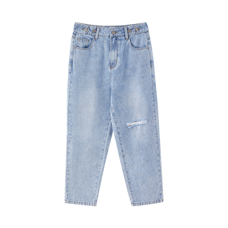 INMAN Summer New Arrival Pure Cotton All-match Personality Slimmed Hole Jeans 201105