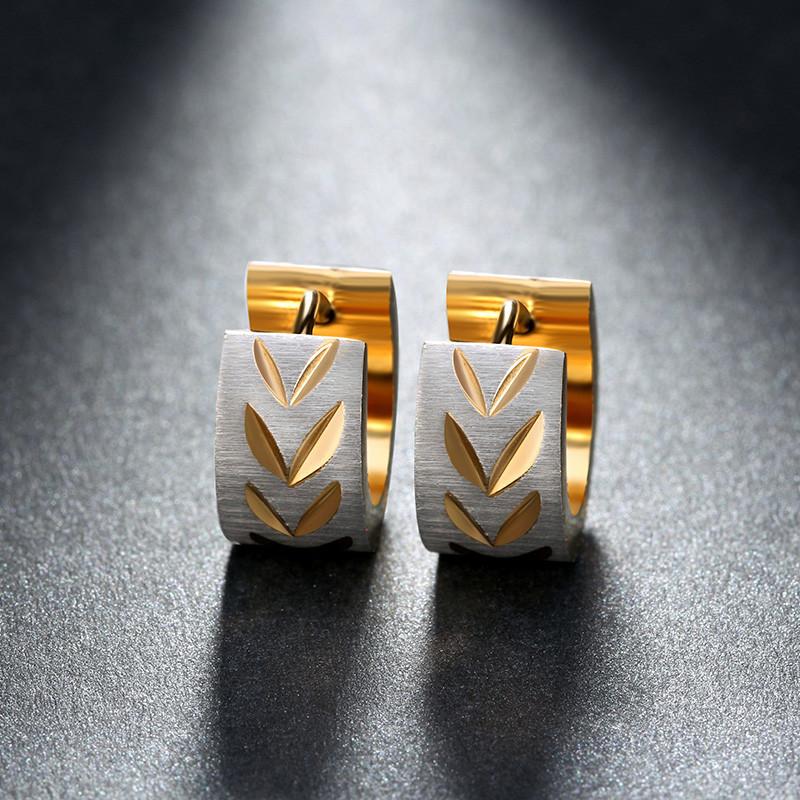 YOBEST 2021 Punk Rock Stainless Steel Earrings For Women Men Leaves Groove Gold-color Fashion Earrings Drop Shipping
YOBEST 2021 Punk Rock Stainless Steel Earrings For Women Men Leaves Groove Gold-color Fashion Earrings Drop Shipping