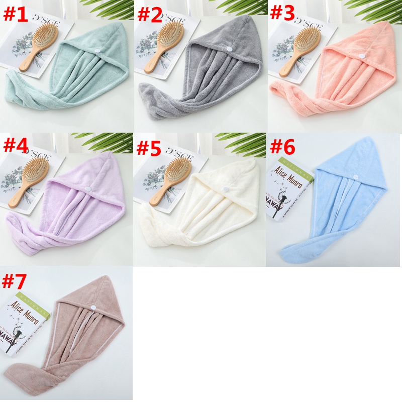 Dry Hair Caps Microfiber Quick Dry Shower Magic Absorbent Hair Towel Drying Turban Wrap Spa Bathing Cap OCEAN SHIP HHA1669