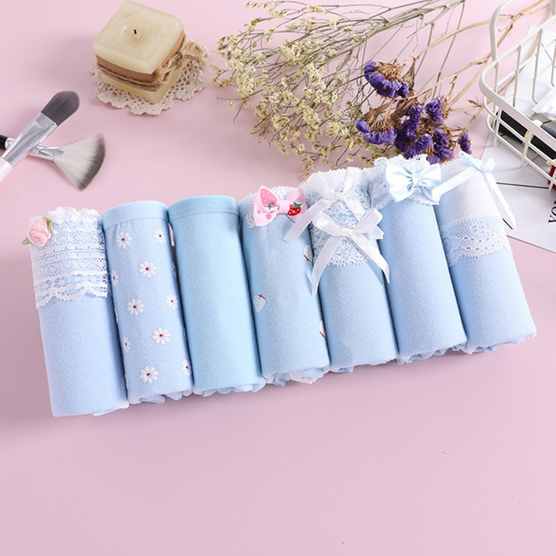 7Pcs/lot Underwear Women Panties Briefs Girls Sexy Panties Women Lingeries Cueca Calcinhas Cotton Shorts Underpants Panty Ladies 201112