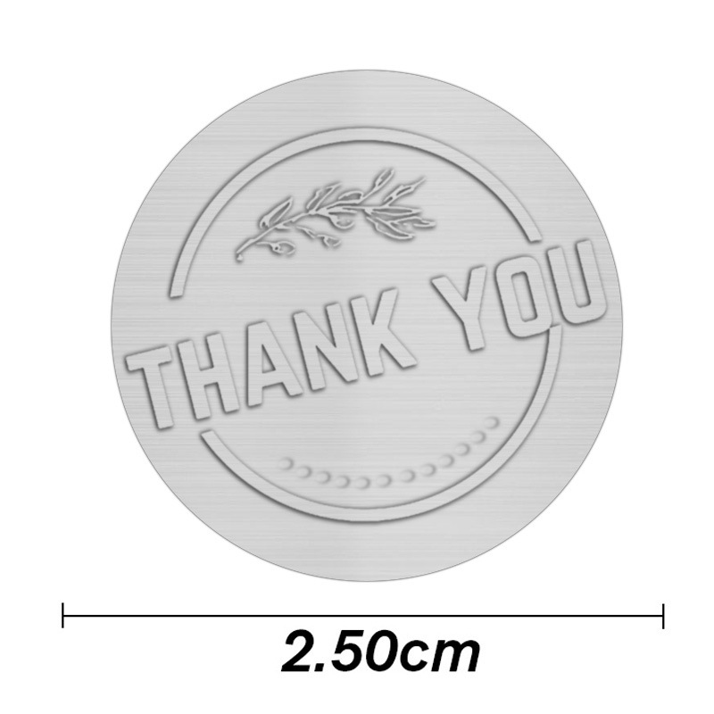 1inch Gold Silver Embossed Thank You Stickers Label Holiday Gift Seal Packing Labels Envelope and Bottle Seal Adhesive Sticker 500pcs/roll