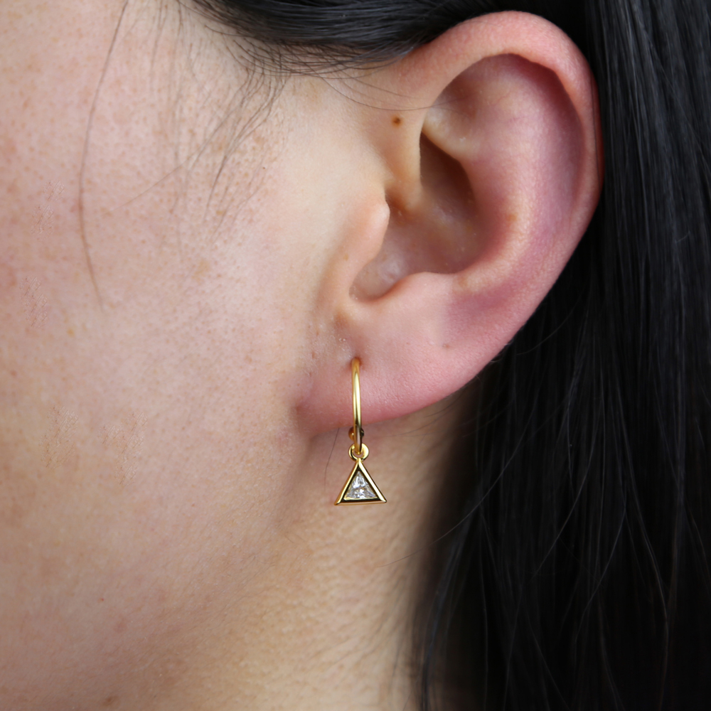 wholesale 4pcs set 925 sterling silver cubic zirconia tear drop triangle square charm dangle earring set for women jewelry valentines day