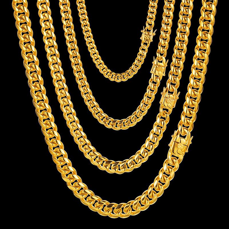 Chains Hip Hop High Quality Stainless Steel Cuban Miami Chain Necklace Solid Heavy Round Link For Men Rock Jewelry
Chains Hip Hop High Quality Stainless Steel Cuban Miami Chain Necklace Solid Heavy Round Link For Men Rock Jewelry