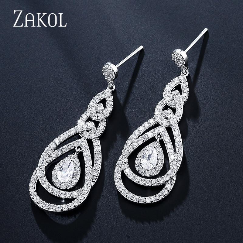 ZAKOL Romantic Cubic Zirconia Long Dangle Earrings Bridal Jewelry for Women Wedding Dinner Anniversary Gifts FSEP2338
ZAKOL Romantic Cubic Zirconia Long Dangle Earrings Bridal Jewelry for Women Wedding Dinner Anniversary Gifts FSEP2338