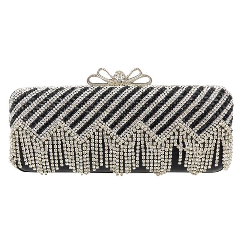 Women Tassel Rhinestone Crystal Clutch Evening Bags Bow Fashion Diamonds Wedding Evening Bags, Silver
Women Tassel Rhinestone Crystal Clutch Evening Bags Bow Fashion Diamonds Wedding Evening Bags, Silver