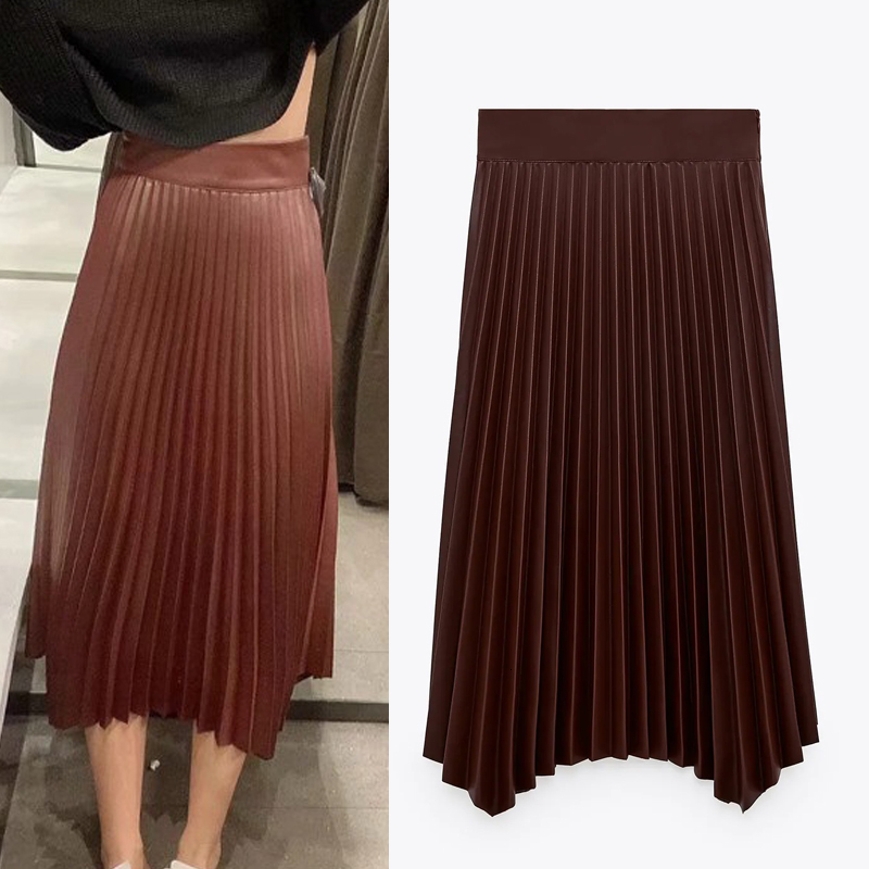 2021 New Faux Leather Pleated Women Autumn A-line Waist Asymmetric Hem Midi Skirt Fashion High Street Ladies Skirts Ewuq, Dark burgundy
2021 New Faux Leather Pleated Women Autumn A-line Waist Asymmetric Hem Midi Skirt Fashion High Street Ladies Skirts Ewuq, Dark burgundy