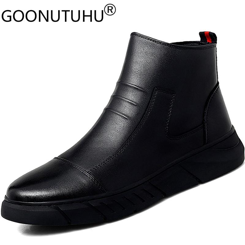 2020 style fashion men's ankle boots casual genuine leather shoes male classics black boot high top shoe man snow boots for men, Black no plush
2020 style fashion men's ankle boots casual genuine leather shoes male classics black boot high top shoe man snow boots for men, Black no plush
