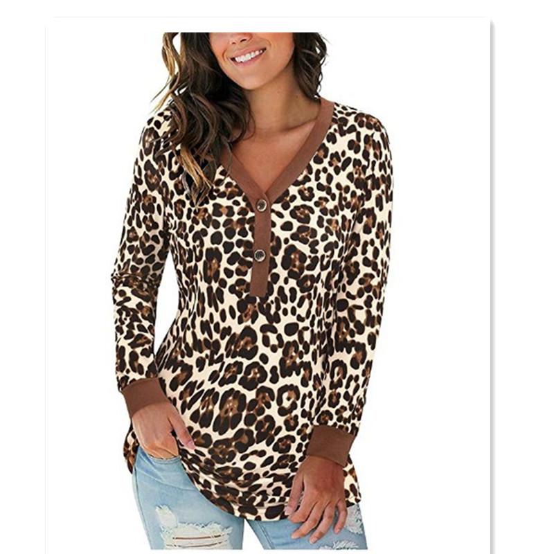 Fashion Leopard Camouflage Print T-shirt Autumn Women Casual Button V-neck Long Sleeve Top Loose Plus Size Ladies Splicing Tees, Apricot leopard
Fashion Leopard Camouflage Print T-shirt Autumn Women Casual Button V-neck Long Sleeve Top Loose Plus Size Ladies Splicing Tees, Apricot leopard
