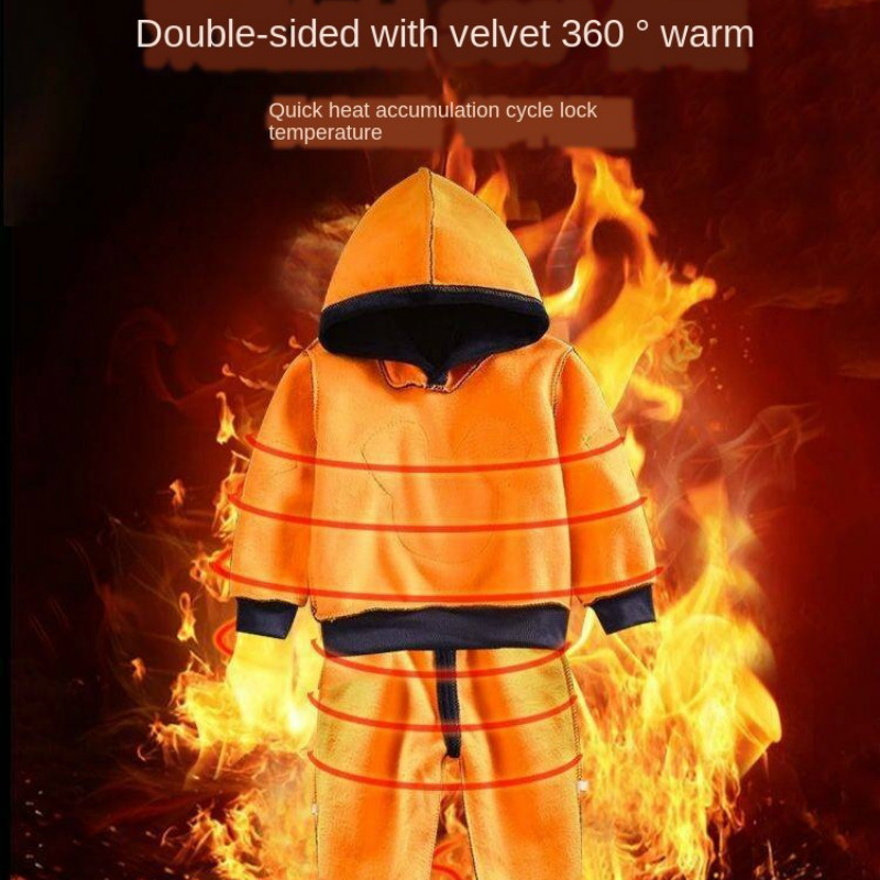Toddler Boy Clothes Children's Clothing Baby Boys Warm Suit Kid's Winter Suede Sets Velvet Thickening Girls Leisure-sweater 201031