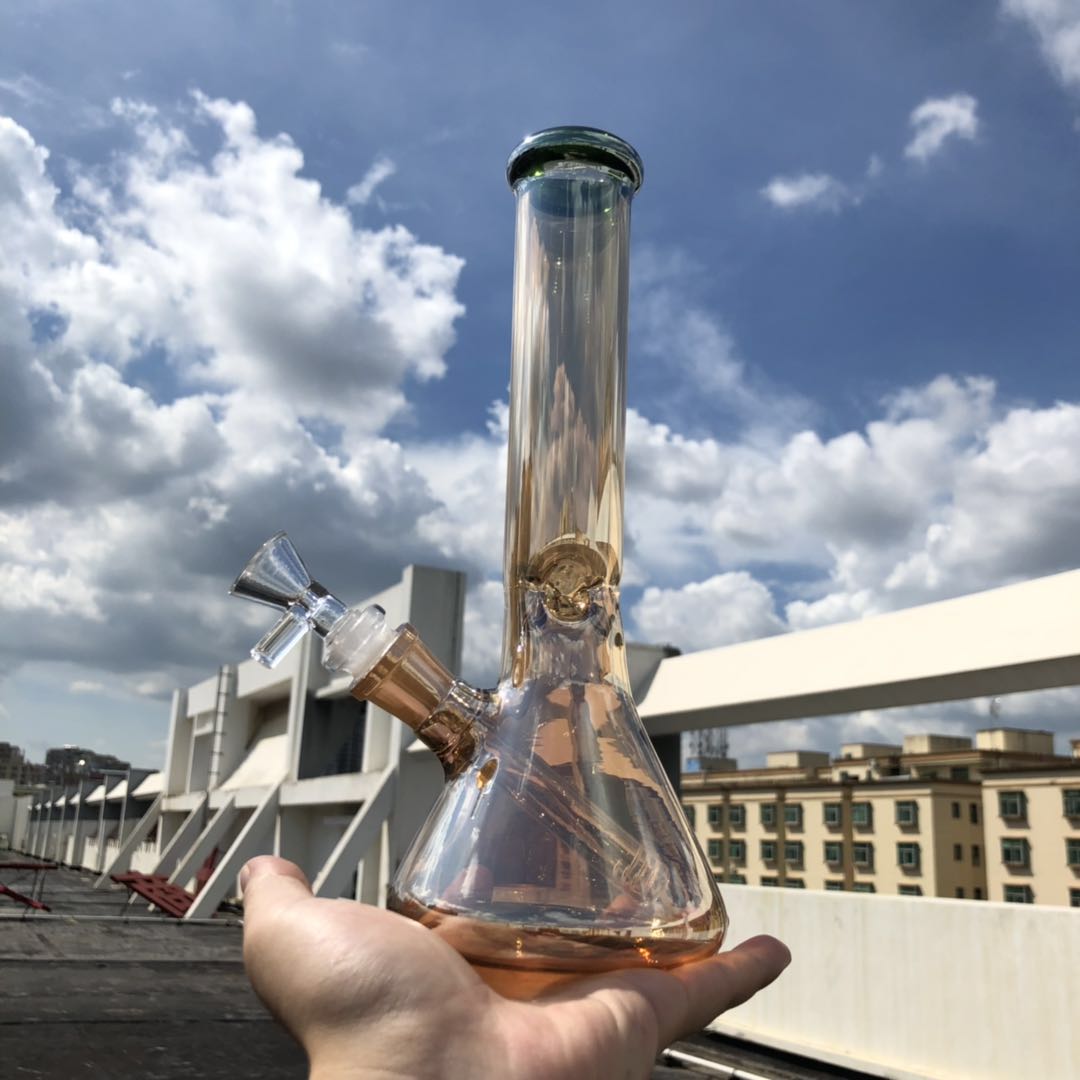 10 inch thick beaker bong rainbowl champange color tall glass water pipe big straight tube dab oil rig bubbler with downsteam and bowl
10 inch thick beaker bong rainbowl champange color tall glass water pipe big straight tube dab oil rig bubbler with downsteam and bowl