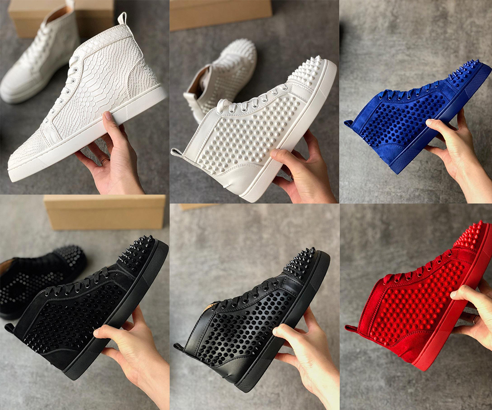 Luxury Mens Spikes High-top Sneakers Designer Shoes Women Red Bottom Junior Trainers Studs Wedding with Box US12.5
Luxury Mens Spikes High-top Sneakers Designer Shoes Women Red Bottom Junior Trainers Studs Wedding with Box US12.5