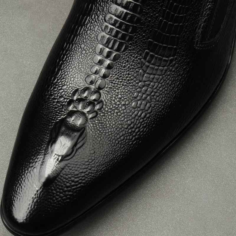 Dress Shoes Handmade Mens Wedding Oxford Black Khaki Genuine Leather Brogue Men's Slip On Business Formal For Men1