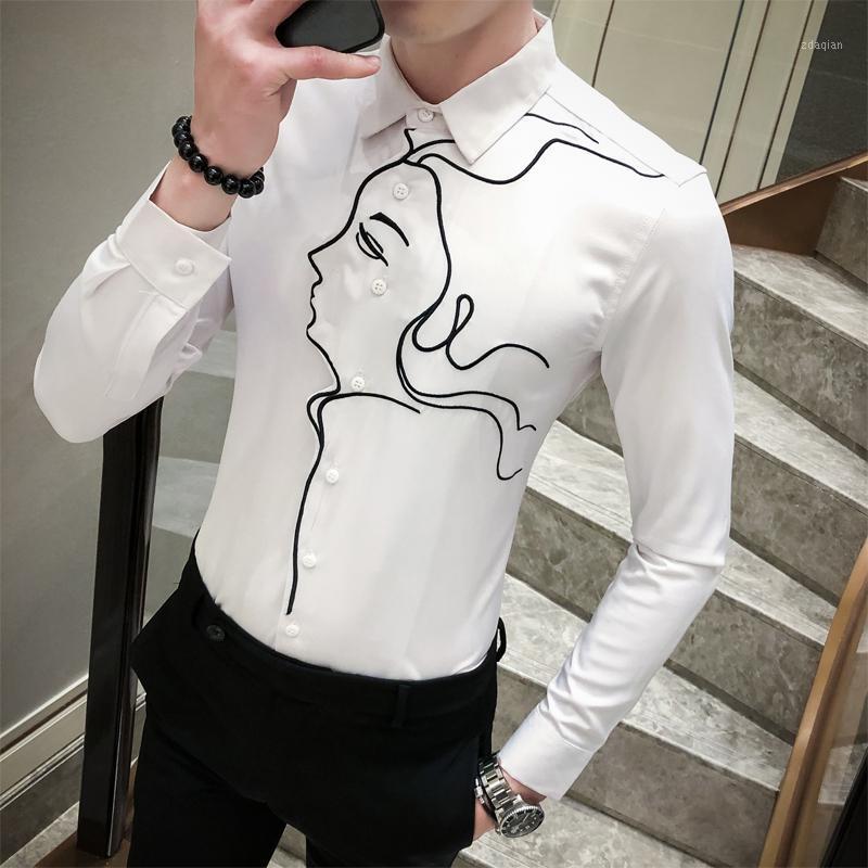 2020 New style Fashion Men spring slim fit Character design Casual shirts/Male lapel printing Business Long sleeve shirt -3XL1, Black
2020 New style Fashion Men spring slim fit Character design Casual shirts/Male lapel printing Business Long sleeve shirt -3XL1, Black