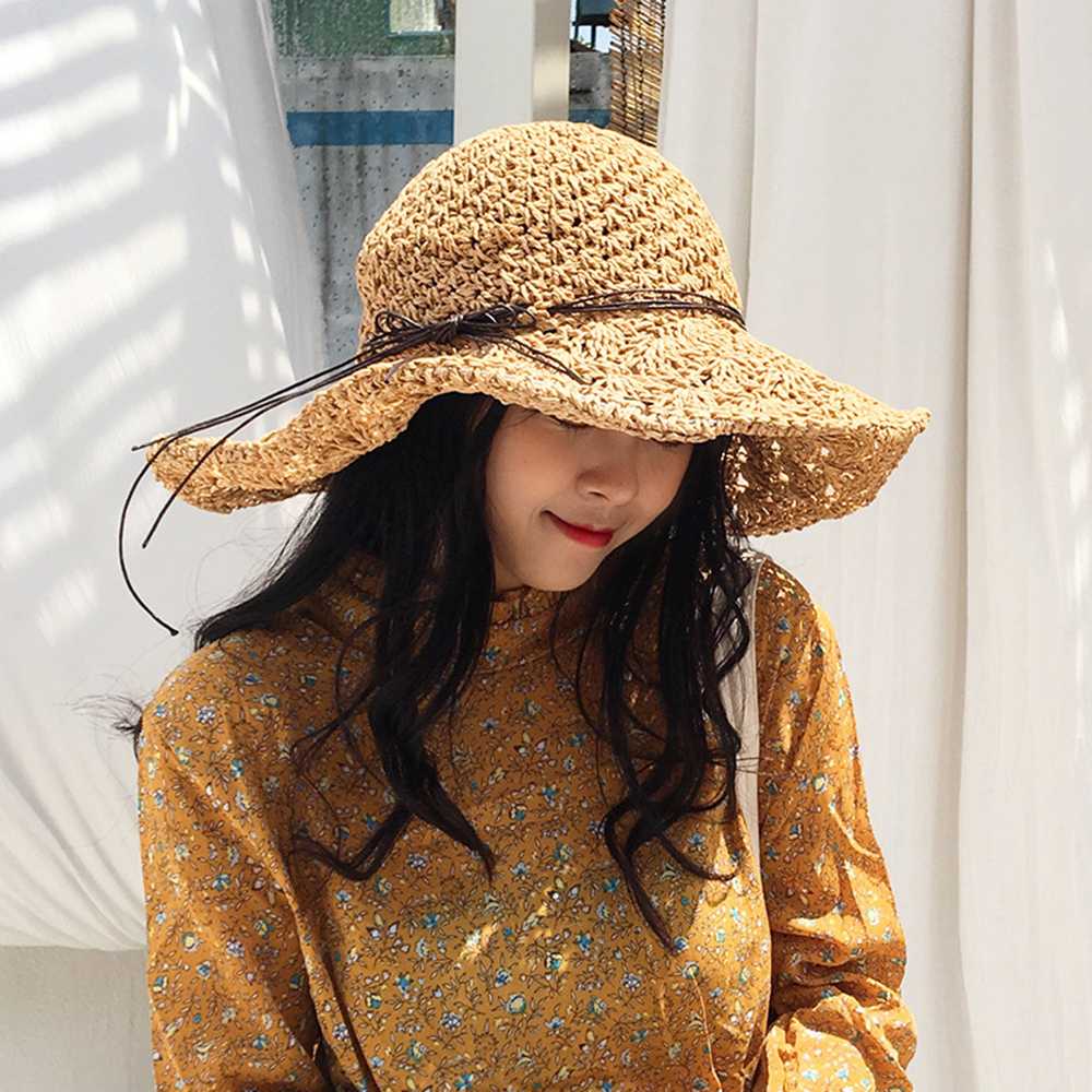 Summer Straw Hat Women Big Wide Brim Beach Sun Hat Foldable Sun Block UV Protection Panama Outdoor Retro 56-58CM Casual 2020
Summer Straw Hat Women Big Wide Brim Beach Sun Hat Foldable Sun Block UV Protection Panama Outdoor Retro 56-58CM Casual 2020