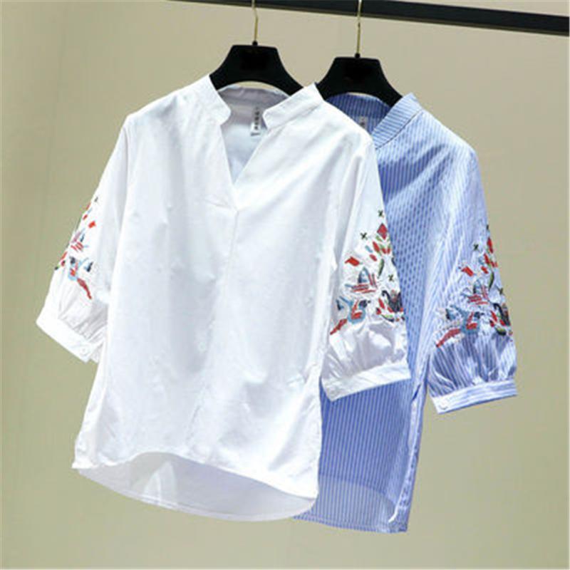 Women's Blouses & Shirts 2022 Fashion Women Ethnic Style Embroidery Summer Casual Tops Chemise Femme Blusas Clothes, White
Women's Blouses & Shirts 2022 Fashion Women Ethnic Style Embroidery Summer Casual Tops Chemise Femme Blusas Clothes, White